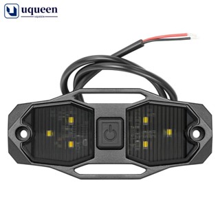 Uqueen หลอดไฟ LED ทรงโดม พร้อมสวิตช์ สีขาว สําหรับรถบัส Polaris RZR UTV 4WD Wagon UTB Cab ATV SUV E6U7