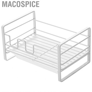 Macospice Sponge Drainer Rack  Rust Prevention Practical Storage Matte White for Shower Room