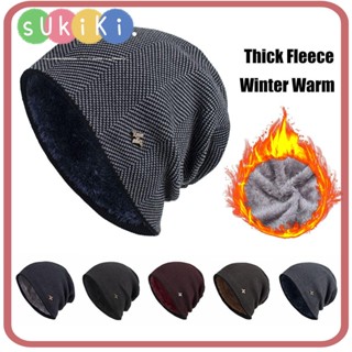 Sukiki หมวกบีนนี่ลําลอง ผ้าฟลีซ ลายหัวกะโหลก Gorros สีพื้น สําหรับผู้ชาย