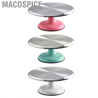 Macospice Cake Turntable  Aluminum Alloy Revolving Decorating Stand Durable Silent Bearing Professional 10 Inch Rounded Edges for Supplies Chefs