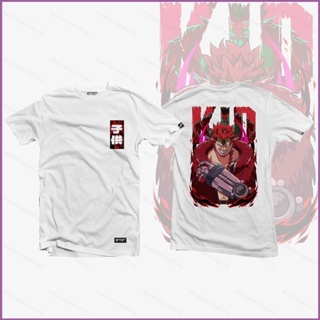 Sq2 เสื้อยืดลําลอง แขนสั้น พิมพ์ลายกราฟฟิค One Piece Eustass พลัสไซซ์ สไตล์ฮาราจูกุ สําหรับทุกเพศ