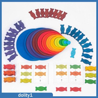 [Dolity1] บล็อคตัวต่อ Montessori สีรุ้ง ของเล่นสําหรับเด็กผู้หญิง