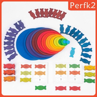 [Perfk2] บล็อคตัวต่อ Montessori Rainbow ของเล่นสําหรับเด็กผู้หญิง