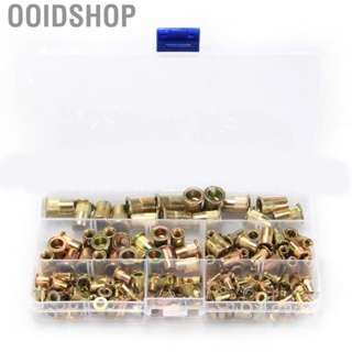 Ooidshop 165PCS Rivet Nuts Assortment Color Zinc Plating Flat Head Threaded Insert M3 M4 M5 M6 M8