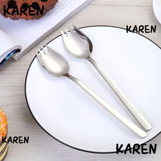 Karen ช้อนส้อมสเตนเลส ทนทาน 7.04*1.38 นิ้ว สําหรับตักซุป