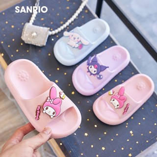 Sanrio รองเท้าแตะ ลายการ์ตูนเมโลดี้ kuromiCinnamoroll น่ารัก สําหรับเด็กผู้หญิง 33KS009