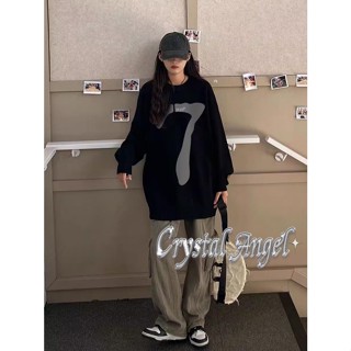 Crystal เสื้อผ้าผู้ญิง แขนยาว เสื้อฮู้ด คลุมหญิง สไตล์เกาหลี แฟชั่น A98J2LI 34Z230825