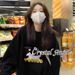 Crystal เสื้อผ้าผู้ญิง แขนยาว เสื้อฮู้ด คลุมหญิง สไตล์เกาหลี แฟชั่น A98J2LN 34Z230825