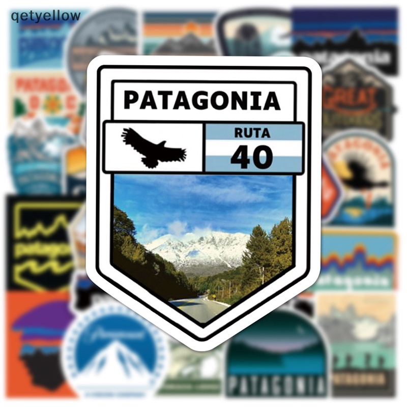 Qetyellow สติกเกอร์ ลายกราฟฟิตี้ Patagonia สําหรับติดตกแต่งกระเป๋าเดินทาง แล็ปท็อป ตั้งแคมป์ ภูมิทัศน์ 50 ชิ้น