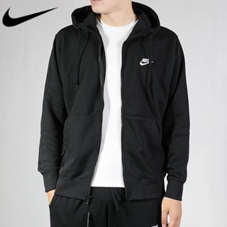 Nike ของแท้ 100% เสื้อแจ็กเก็ตถัก มีฮู้ด ปักลาย ทรงหลวม สําหรับผู้ชาย BV2649