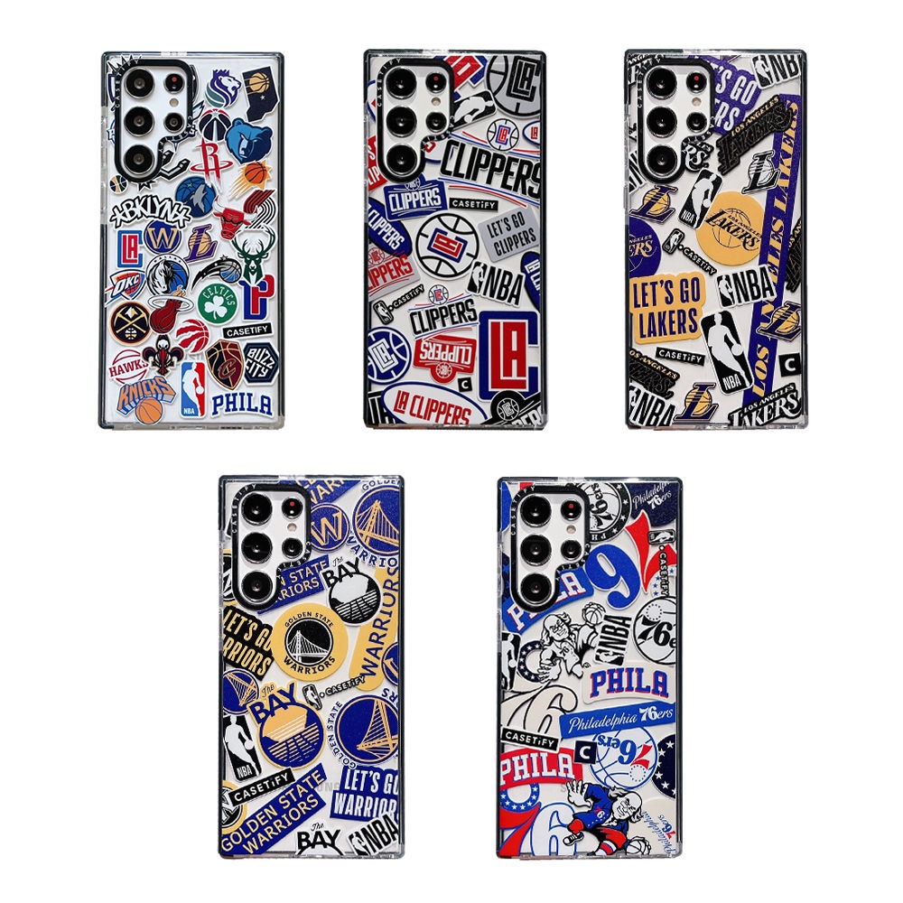 Casetify เคสโทรศัพท์มือถือนิ่ม ลายทีม NBA สําหรับ Samsung Galaxy S20 S21+ S22Ultra