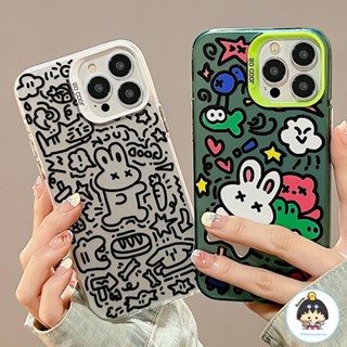 เคสโทรศัพท์มือถือ TPU นิ่ม กันกระแทก ลายกราฟฟิตี้กระต่าย สําหรับ IPhone 14 13 12 11 Pro Max X XR