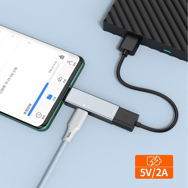 QUU อเนกประสงค์ Type C ถึง USB Female + Type C Female Connector สําหรับอุปกรณ์ต่างๆ