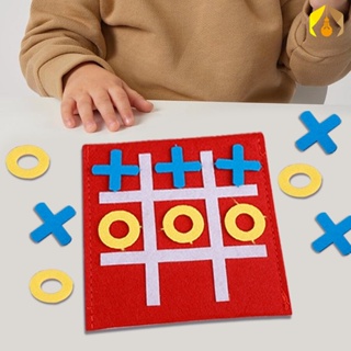 เกมกระดาน Tic Tac Toe 3 สี ของเล่น / โต๊ะกาแฟคลาสสิก เกมกระดานครอบครัว สักหลาด ขนาดเล็ก เก้าตาราง