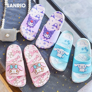 Sanrio รองเท้าแตะ ลายการ์ตูน กันลื่น ใส่ในบ้าน สําหรับเด็กผู้หญิง Kuromi