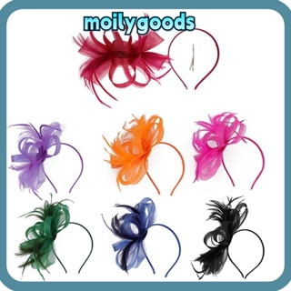 Moilyhd กิ๊บติดผม ที่คาดผม ขนนก ดอกไม้ ที่คาดผม Fascinators ของขวัญ ตาข่ายจัดแต่งทรงผม เครื่องมืองานแต่งงาน