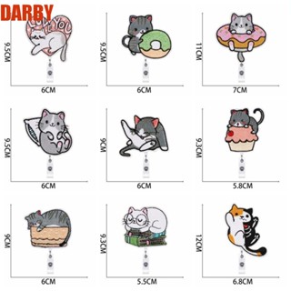 Darby ป้ายชื่อแฟชั่น ปักลายการ์ตูนแมวน่ารัก สําหรับใส่บัตรประจําตัวประชาชน บัตรประจําตัวประชาชน