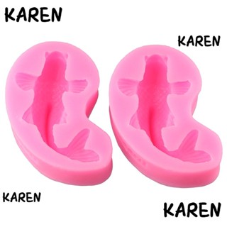 Karen แม่พิมพ์ซิลิโคน รูปปลาคราฟ สีชมพู 7.6*4.3*2.4 ซม. สําหรับทําเค้ก น้ําตาล 2 ชิ้น