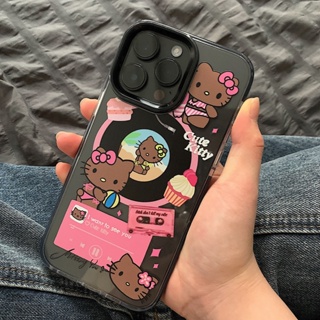 Huiwanju ig เคสโทรศัพท์มือถือ ซิลิโคน กันกระแทก ลายแมว KT น่ารัก สร้างสรรค์ สําหรับ Apple 14ProMax 14pro 12 13pro x xr 14