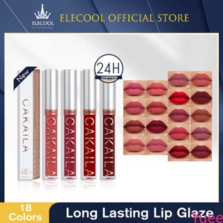 Cakaila Waterproof Nude Lip Gloss 18 สี Long Lasting Velvet Matte Liquid Moisturizing Non-stick Cup เครื่องสำอาง yuee