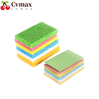 Cvmax ฟองน้ําบีบอัด ย่อยสลายได้ เซลลูโลส ใช้ง่าย หลายสี สําหรับทําความสะอาดห้องครัว ห้องน้ํา และพื้นผิว 12 ชิ้น