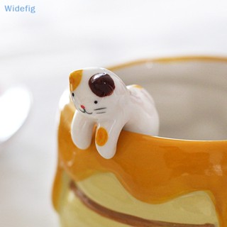 Widefig ช้อนกาแฟเซรามิค ลายการ์ตูนแมวน่ารัก สําหรับแขวนห้องครัว