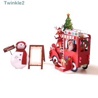 Twinkle การ์ดอวยพรคริสต์มาส ลายซานตาคลอส สโนว์แมน สําหรับเทศกาลปีใหม่