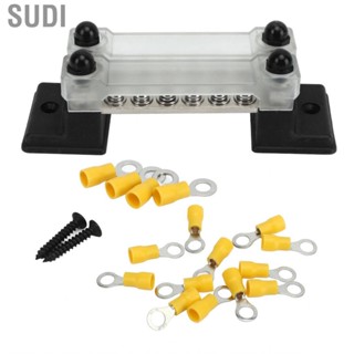 Sudi Power Distribution Block Terminal Strip Blocks Safe To Use Dust Proof Transparent Cover with 16 for Yachts