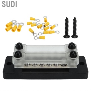 Sudi Power Distribution Block 150A Dual Row  Busbar Stainless Steel with Cover for RVs Cars Yachts