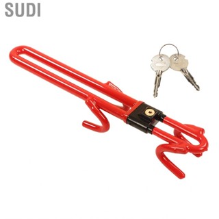 Sudi Wheel Double Hook Locks Length Adjustable Emergency Window Breaker Solid Structure Heavy Duty Car Steering Lock Aluminum