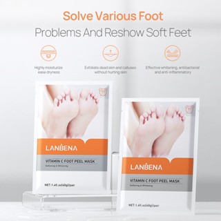 Tiktok explosion# LANBENA blue Beina exfoliating FOOT film VITAMIN C FOOT PEEL MASK LA-1678vv