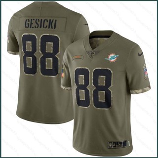 Sy3 เสื้อยืดลําลอง แขนสั้น พิมพ์ลาย NFL Miami Dolphins Game Jersey Gesicki Salute To Service พลัสไซซ์ YS3 2022