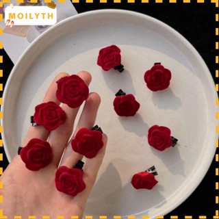 Moilyth กิ๊บติดผม ทรงเรขาคณิต ทรงสี่เหลี่ยมผืนผ้า ประดับพลอยเทียม 5 ชิ้น 10 ชิ้น