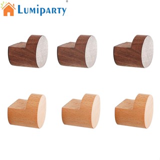 Lumiparty 6 ชิ้น ตะขอไม้ธรรมชาติ ติดผนัง แฮนด์เมด ตะขอแขวนเสื้อโค้ท แขวนผนัง สําหรับแขวนผ้าขนหนู กระเป๋าเสื้อผ้า