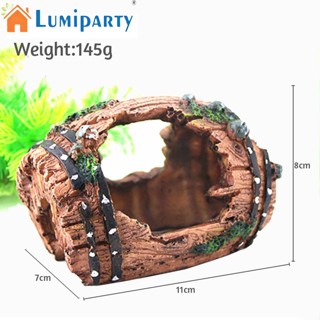 Lumiparty บ้านกุ้งเรซิ่น รูปถังไวน์ สําหรับตกแต่งตู้ปลา