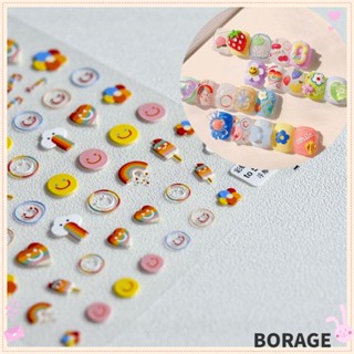 Borag สติกเกอร์ตกแต่งเล็บ DIY 1 แผ่น สําหรับฤดูร้อน