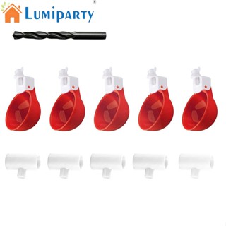 Lumiparty ถ้วยน้ําดื่มอัตโนมัติ พร้อมที่ตั้งวาง สําหรับไก่ เป็ด ห่าน ไก่งวง กระต่าย