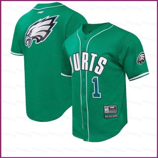 เสื้อคาร์ดิแกนเบสบอล YP2 Philadelphia Eagles Jersey Kelly Green PY2 สําหรับผู้ชาย