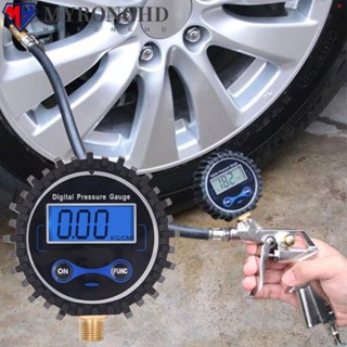 Myronghd เครื่องวัดความดันลมยางดิจิตอล ความแม่นยําสูง 1/8 นิ้ว NPT LCD PSI Meter