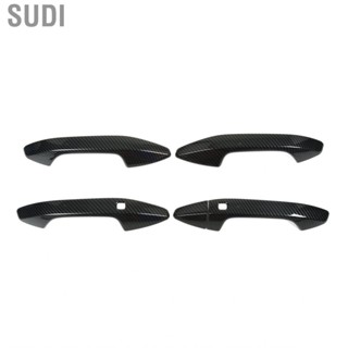 Sudi Car Exterior Door Handle Cover Pull Out Deformation Proof Carbon Fiber Style Wear Resistant for