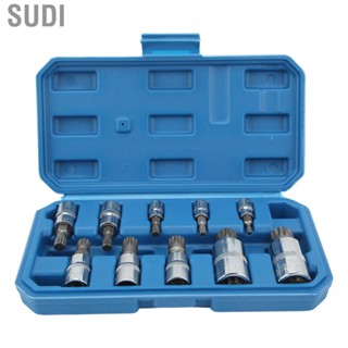 Sudi Drive Triple Square Bit Set Spline Socket Strong Strength Precise with Plastic Case for Car