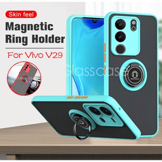 เคสมือถือ แบบแข็ง พร้อมแหวนตั้ง กันกระแทก สําหรับ Vivo V29 Vivo V29 Lite Pro V29Lite V29Pro V29E VivoV29 5G 2023