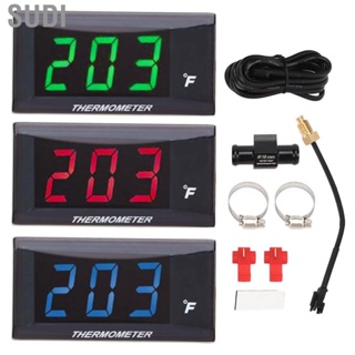 Sudi Water Temperature Gauge  Fahrenheit Degree Unit DC12V Backlit Temp Meter Clear High Precise LCD Display for Motorcycles