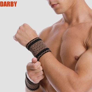 Darby สายรัดข้อมือ ทองแดง ยืดหยุ่น ระบายอากาศ น้ําหนักเบา 1 คู่