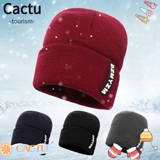 Cactu หมวกบีนนี่ สีพื้น แฟชั่นฤดูหนาว อบอุ่น หมวกฮิปฮอป