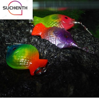 Suchenth เหยื่อตกปลาหมึก LED เรืองแสง แบบพกพา