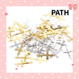 Path จี้ไม้กางเขน อัลลอย รูปไม้กางเขนพระเยซู ขนาด 1.45x0.86 นิ้ว สีเงิน สําหรับทําเครื่องประดับ สร้อยข้อมือ สร้อยคอ ต่างหู