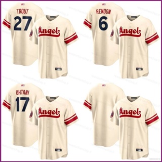 เสื้อกีฬาเบสบอล แขนสั้น ลาย NP2 2023 MLB Los Angeles Rendon Trout Ohtani พลัสไซซ์ PN2