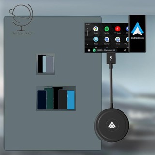 อะแดปเตอร์แปลงไร้สาย Android อัตโนมัติ ทรงกลม สําหรับรถยนต์ Android แบบใช้สาย เป็นไร้สาย