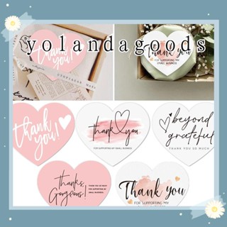 Yola การ์ดอวยพร รูปหัวใจ Thank You สีชมพู และสีขาว ขนาดเล็ก 6 ซม.*7 ซม. สําหรับตกแต่งบรรจุภัณฑ์ 60 ชิ้น